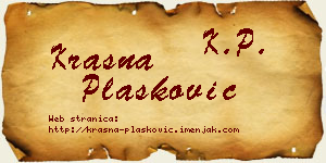 Krasna Plasković vizit kartica